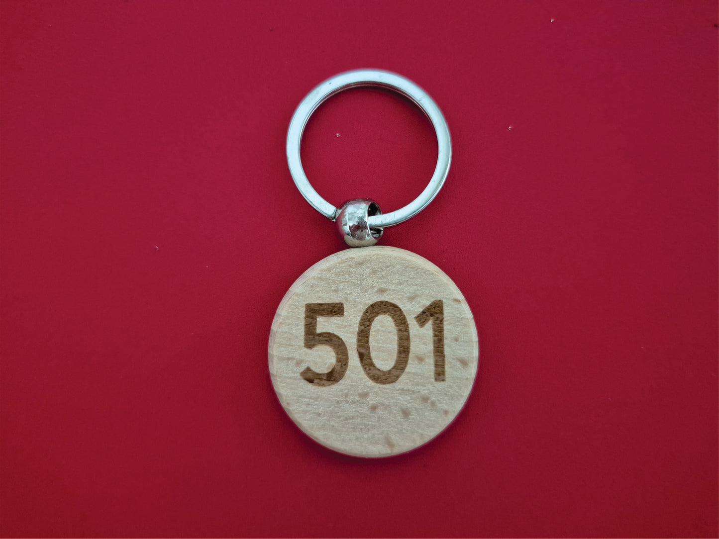 Móc Khóa Gỗ Sồi Tự Nhiên -4cm | Khắc Số Laser, Phù Hợp Làm Móc Khóa Phòng